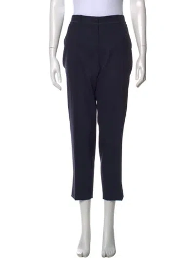 Pre-owned Tory Burch Wool Straight Leg Pants In Blue