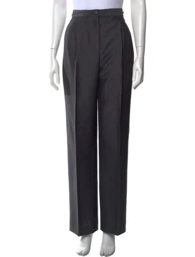 Pre-owned Tory Burch Wool Straight Leg Pants In Blue