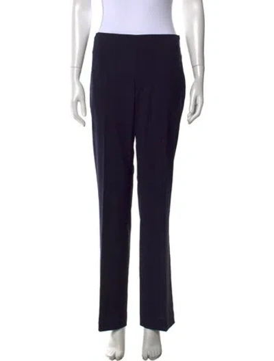 Pre-owned Tory Burch Wool Straight Leg Pants In Blue
