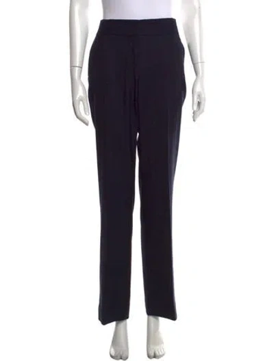 Pre-owned Tory Burch Wool Straight Leg Pants In Blue