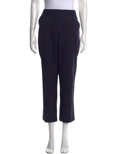 Pre-owned Tory Burch Wool Straight Leg Pants In Blue