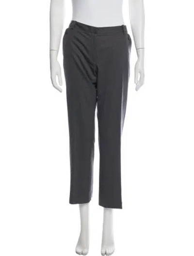 Pre-owned Tory Burch Wool Straight Leg Pants In Blue