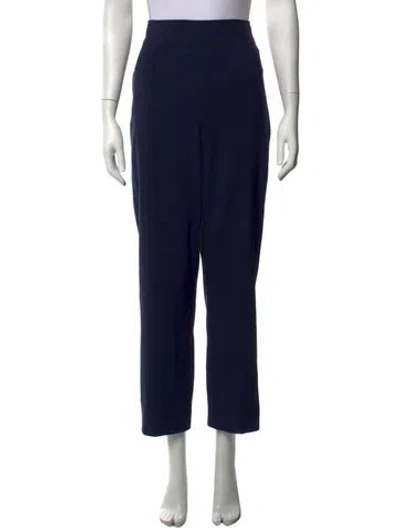 Pre-owned Tory Burch Wool Straight Leg Pants In Blue