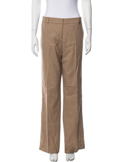Pre-owned Tory Burch Wool Straight Leg Pants In Brown