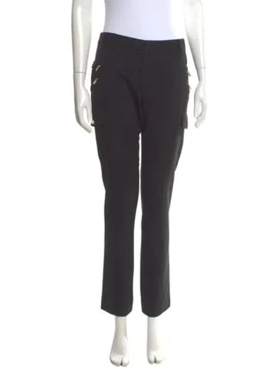 Pre-owned Tory Burch Wool Straight Leg Pants In Gray