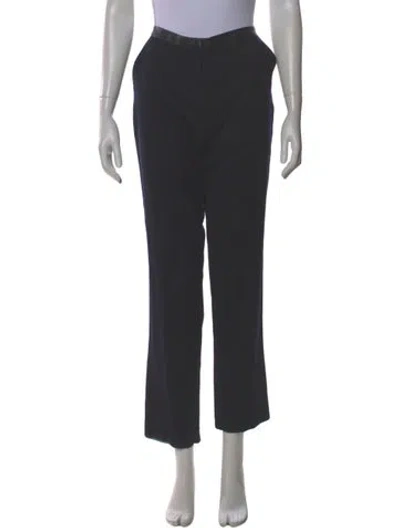 Pre-owned Tory Burch Wool Straight Leg Pants In Gray