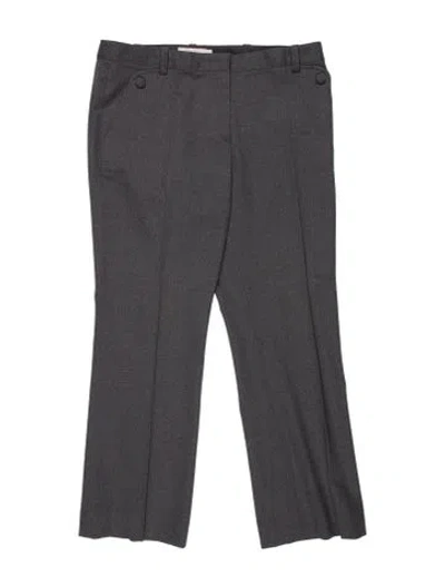 Pre-owned Tory Burch Wool Straight Leg Pants In Gray