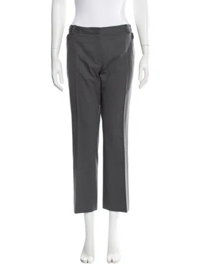 Pre-owned Tory Burch Wool Straight Leg Pants In Gray