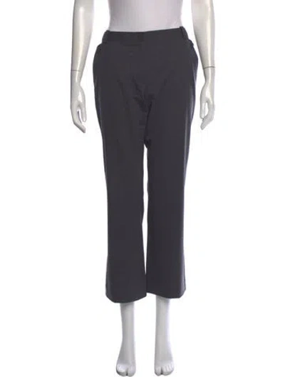 Pre-owned Tory Burch Wool Straight Leg Pants In Gray