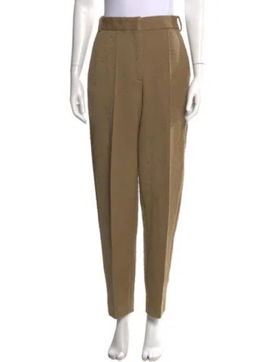 Pre-owned Tory Burch Wool Straight Leg Pants In Green