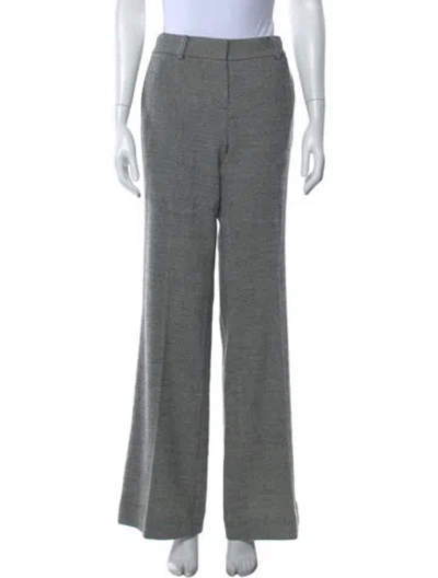 Pre-owned Tory Burch Wool Straight Leg Pants In Grey