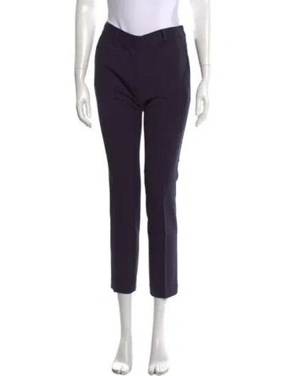 Pre-owned Tory Burch Wool Straight Leg Pants W/ Tags In Blue