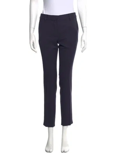 Pre-owned Tory Burch Wool Straight Leg Pants W/ Tags In Blue
