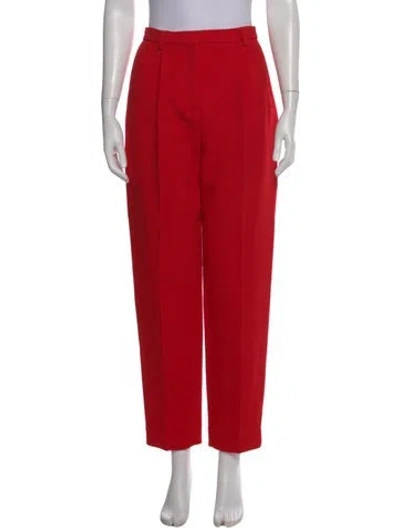 Pre-owned Tory Burch Wool Straight Leg Pants W/ Tags In Red