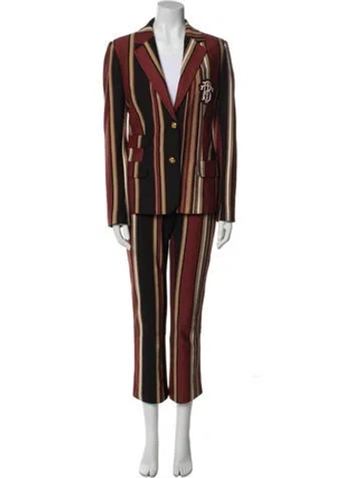 Pre-owned Tory Burch Wool Striped Pantsuit In Blue