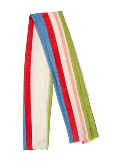 Pre-owned Tory Burch Wool Striped Shawl W/ Tags In Multi