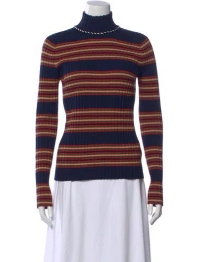 Pre-owned Tory Burch Wool Striped Sweater