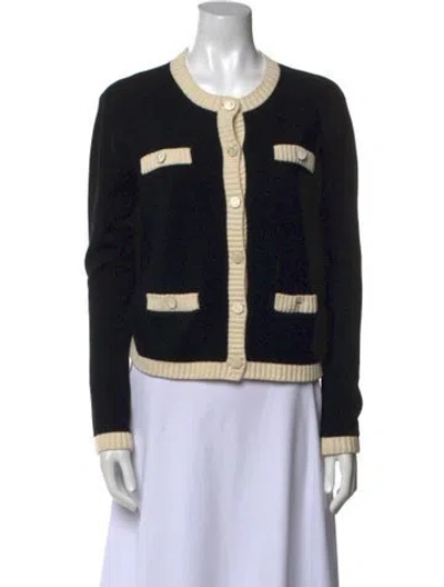 Pre-owned Tory Burch Wool Striped Sweater In Black