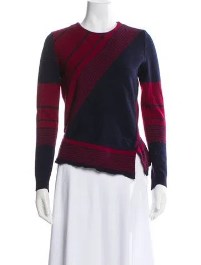 Pre-owned Tory Burch Wool Striped Sweater In Multi