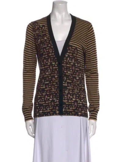 Pre-owned Tory Burch Wool Striped Sweater In Neutral