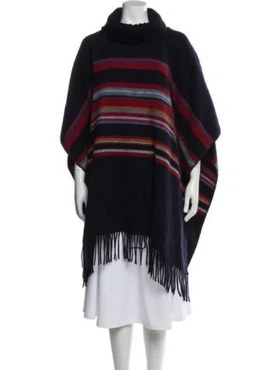Pre-owned Tory Burch Wool Striped Sweater W/ Tags In Blue