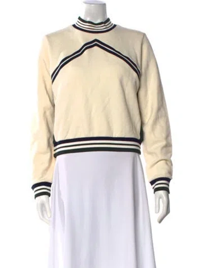 Pre-owned Tory Burch Wool Striped Sweatshirt In Neutral