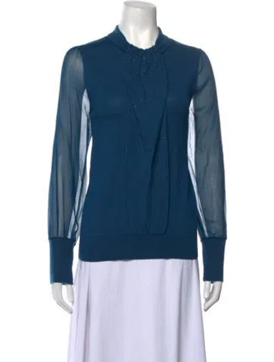Pre-owned Tory Burch Wool Sweater In Blue