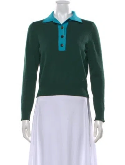 Pre-owned Tory Burch Wool Sweater In Green