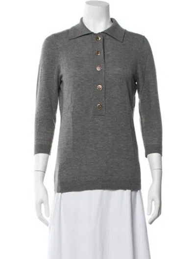 Pre-owned Tory Burch Wool Sweater In Grey