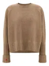 Tory Burch Wool Sweater Sweaters And Cardigans Beige In Brown