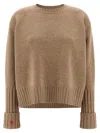 Tory Burch Wool Sweater Sweaters And Cardigans Beige In Nude