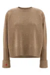 Tory Burch Wool Sweater Sweaters And Cardigans Beige In Nude