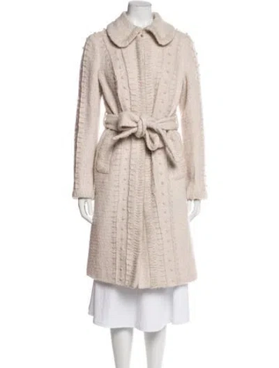 Pre-owned Tory Burch Wool Trench Coat In Neutral