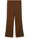Tory Burch Wool Twill Trousers In Brown
