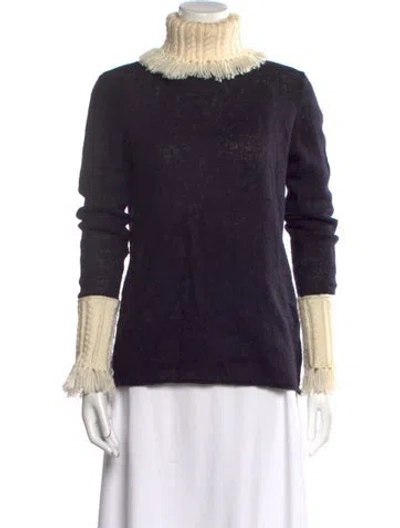 Pre-owned Tory Burch Wool Turtleneck Sweater In Black