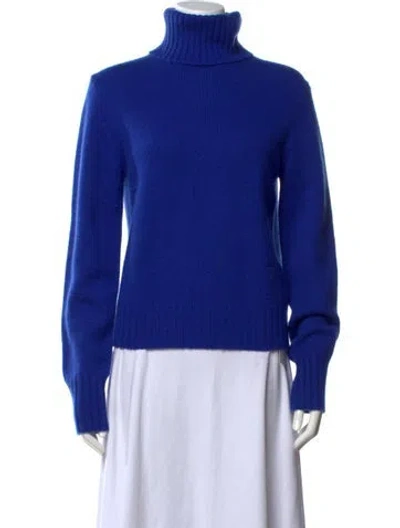 Pre-owned Tory Burch Wool Turtleneck Sweater In Blue