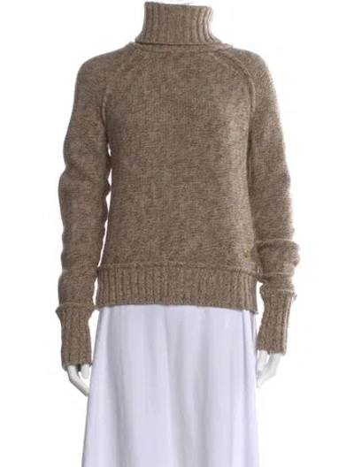 Pre-owned Tory Burch Wool Turtleneck Sweater In Brown
