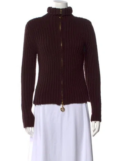 Pre-owned Tory Burch Wool Turtleneck Sweater In Brown