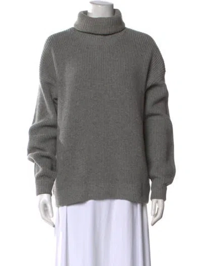Pre-owned Tory Burch Wool Turtleneck Sweater In Gray