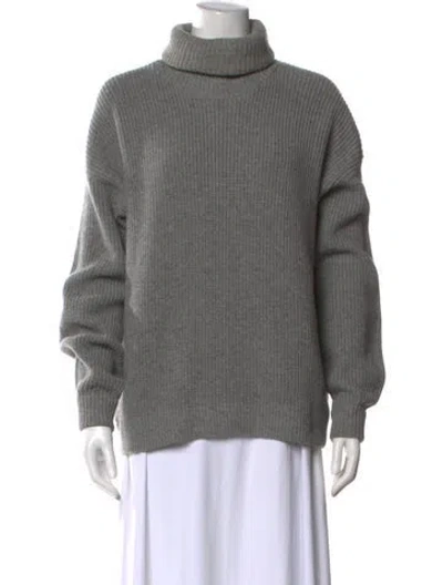 Pre-owned Tory Burch Wool Turtleneck Sweater In Grey