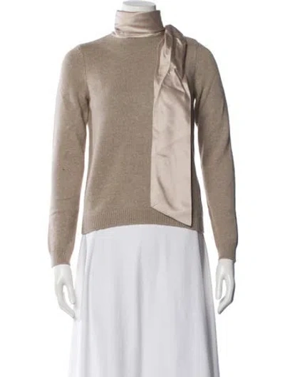 Pre-owned Tory Burch Wool Turtleneck Sweater In Neutral