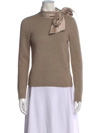 Pre-owned Tory Burch Wool Turtleneck Sweater In Neutral
