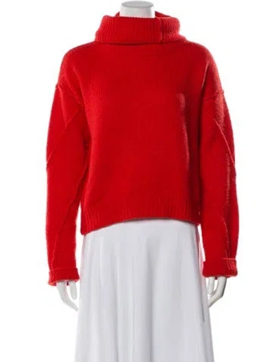 Pre-owned Tory Burch Wool Turtleneck Sweater In Orange