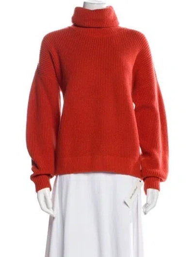 Pre-owned Tory Burch Wool Turtleneck Sweater In Orange