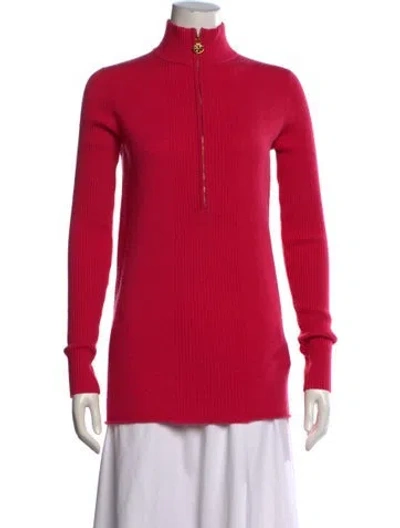 Pre-owned Tory Burch Wool Turtleneck Sweater In Pink