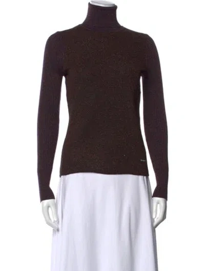 Pre-owned Tory Burch Wool Turtleneck Sweater In Purple