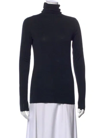 Pre-owned Tory Burch Wool Turtleneck Top In Black