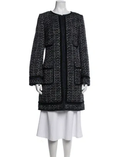 Pre-owned Tory Burch Wool Tweed Pattern Coat