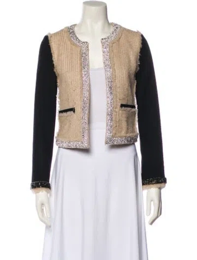 Pre-owned Tory Burch Wool Tweed Pattern Evening Jacket