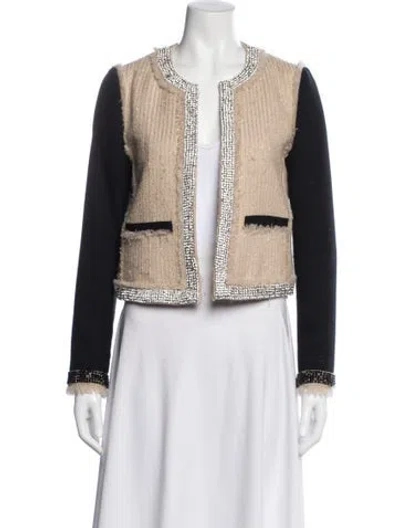 Pre-owned Tory Burch Wool Tweed Pattern Jacket